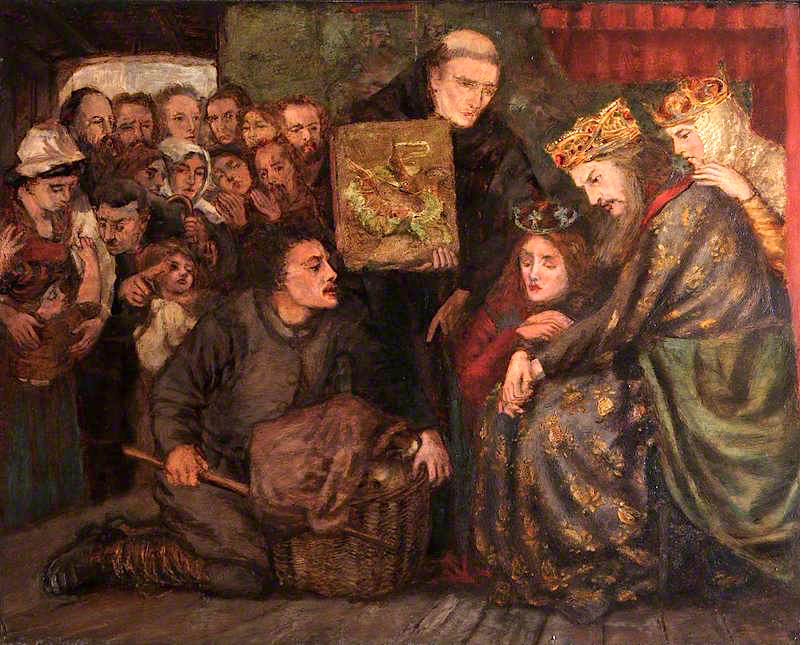 The Theodore Watts-Dunton Cabinet: The Skulls Brought to the King, vintage artwork by Henry Treffry Dunn, 12x8" (A4) Poster