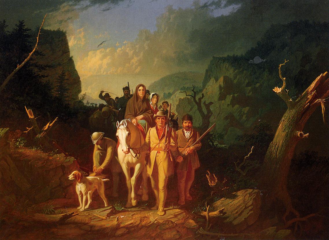 The Emigration of Daniel Boone, vintage artwork by George Caleb Bingham, A3 (16x12") Poster Print
