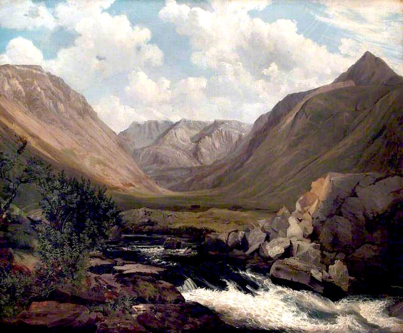 Ogwen Valley and Glyders, vintage artwork by William Turner of Oxford, A3 (16x12") Poster Print
