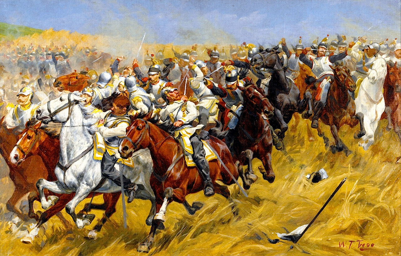 Cavalry Sketch, vintage artwork by William Trego, 12x8" (A4) Poster