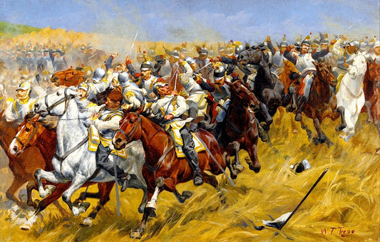 Cavalry Sketch, vintage artwork by William Trego, 12x8" (A4) Poster