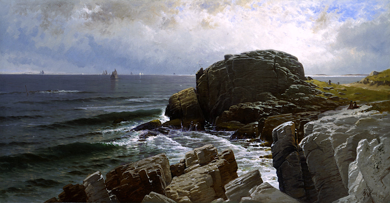 Castle Rock, Marblehead, vintage artwork by Alfred Thompson Bricher, 12x8" (A4) Poster