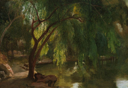 View in the Tiergarten, Berlin, vintage artwork by Carl Blechen, A3 (16x12") Poster Print