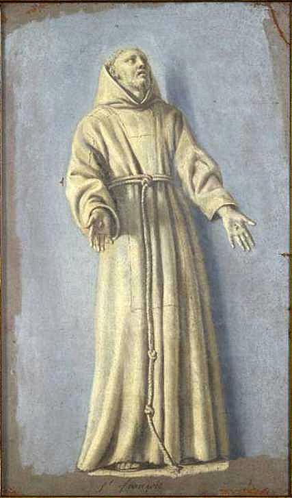 Christian Figures, St Francis of Assisi, vintage artwork by Laurent de La Hyre, 12x8" (A4) Poster