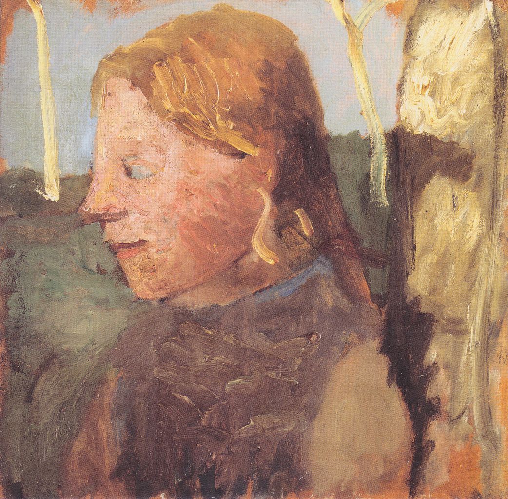 l in profile next to a birch trunk by Paula Modersohn-Becker,16x12(A3) Poster