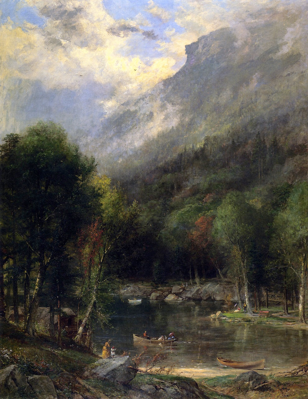 Old Man of the Mountains near Profile House, White Mts., vintage artwork by Samuel Lancaster Gerry, A3 (16x12") Poster Print