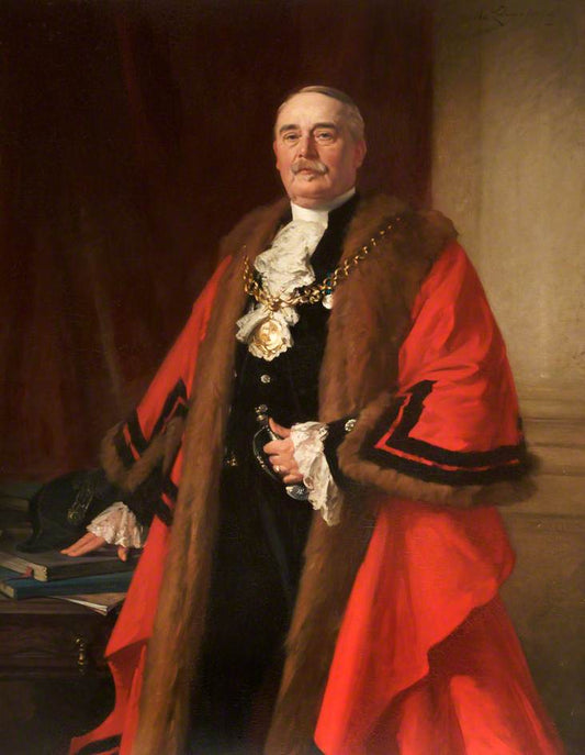 David Lythel Hewitt, Mayor of Chester, vintage artwork by Sir William Llewellyn, 12x8" (A4) Poster