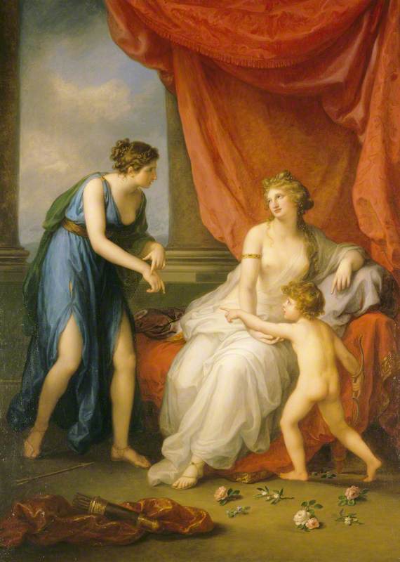 Euphrosyne Complaining to Venus of the Wound Caused by  Cupid’s Dart, vintage artwork by Angelica Kauffmann, 12x8" (A4) Poster
