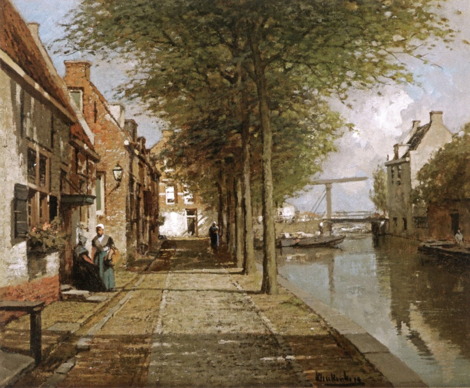 Canal to Oudewater, vintage artwork by Johannes Christiaan Karel Klinkenberg, 12x8" (A4) Poster
