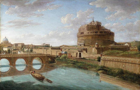 A View of the Tiber in Rome, vintage artwork by Hendrik Frans van Lint, 12x8" (A4) Poster
