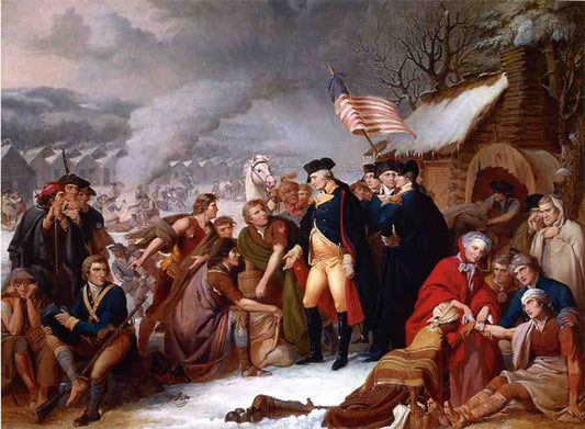 George Washington at Valley Forge, vintage artwork by Thompkins H Matteson, A3 (16x12") Poster Print