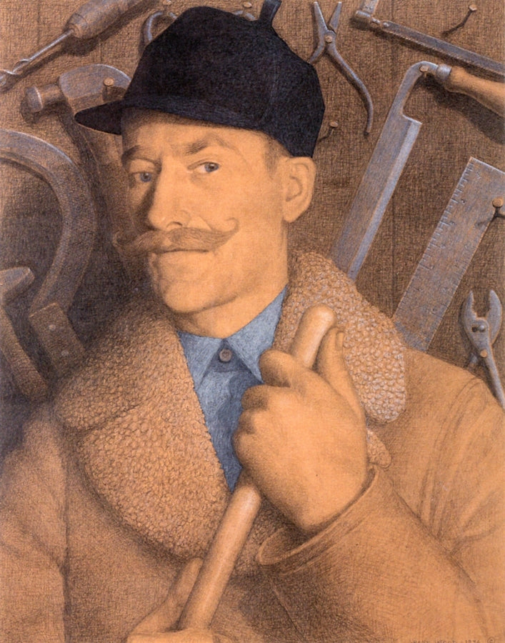 The Radical, vintage artwork by Grant Wood, 12x8" (A4) Poster