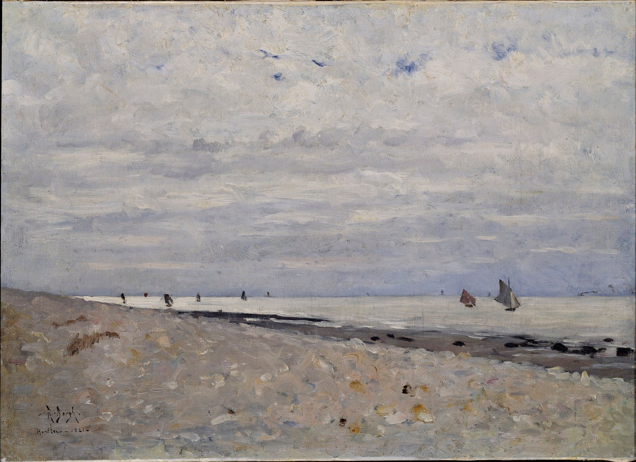 Sea Landscape off Honfleur, vintage artwork by Richard Bergh, 12x8" (A4) Poster