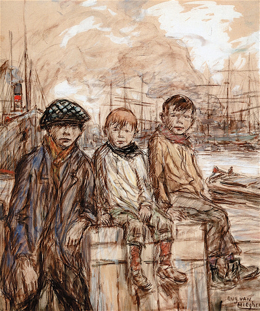 Loafers of the Antwerp Docks by Eugeen van Mieghem,16x12(A3) Poster
