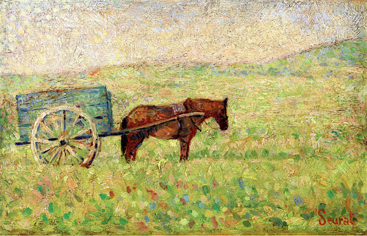 Country Hitch, vintage artwork by Georges Seurat, 12x8" (A4) Poster