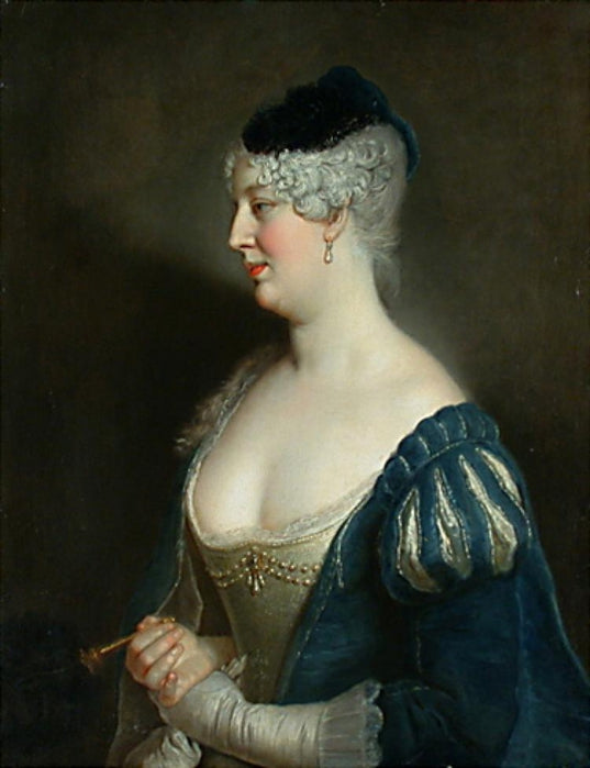 Portrait of Henriette von Zerbsten, vintage artwork by Antoine Pesne, 12x8" (A4) Poster