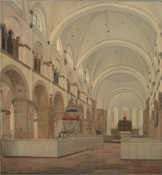 The Interior of Ribe Cathedral, vintage artwork by Jorgen Roed, A3 (16x12") Poster Print