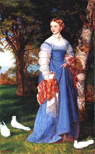 Portrait of Mrs. Louisa Jenner, vintage artwork by Arthur Hughes, 12x8" (A4) Poster