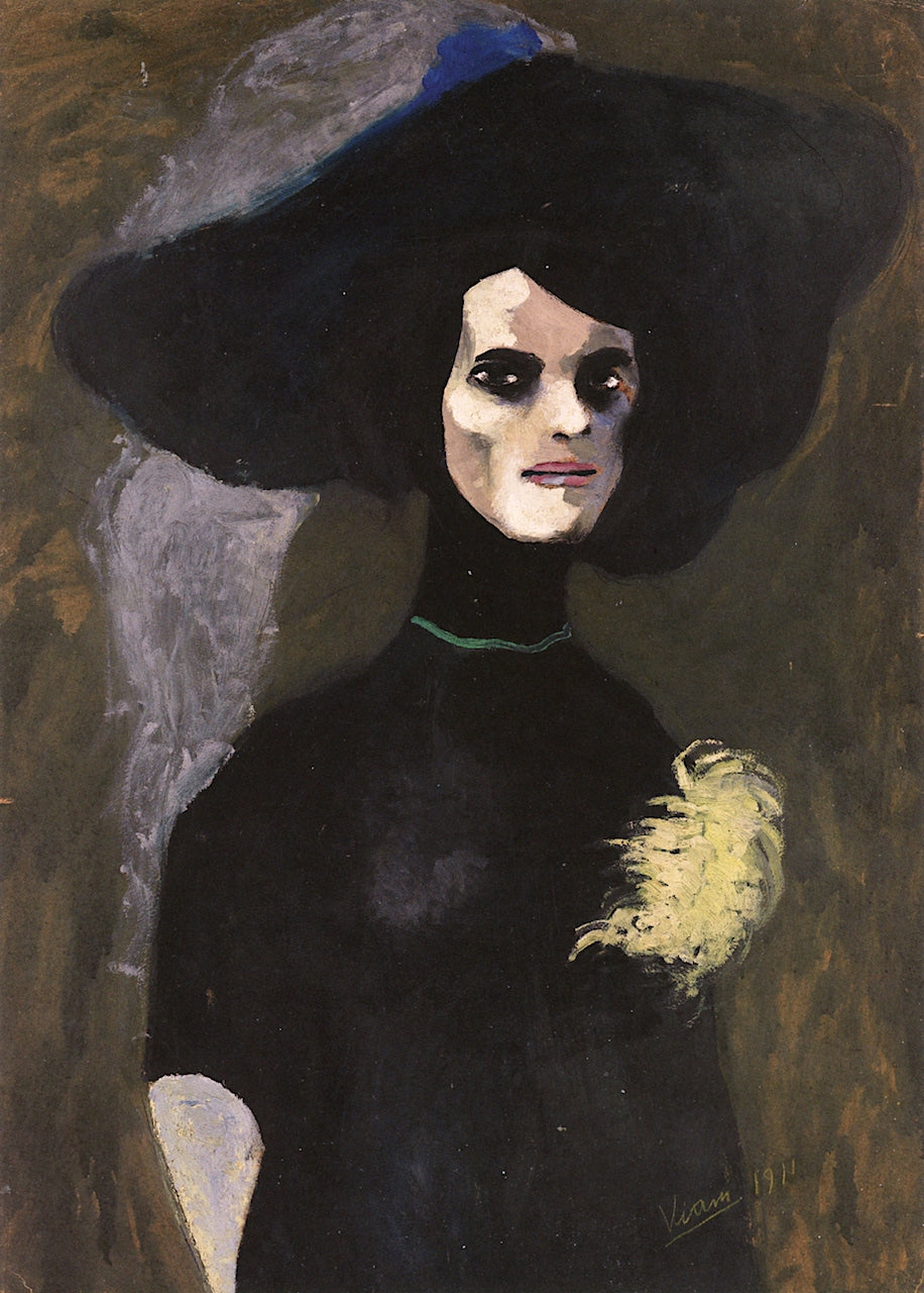 Lady with Chrysanthemum by Lorenzo Viani,16x12(A3) Poster