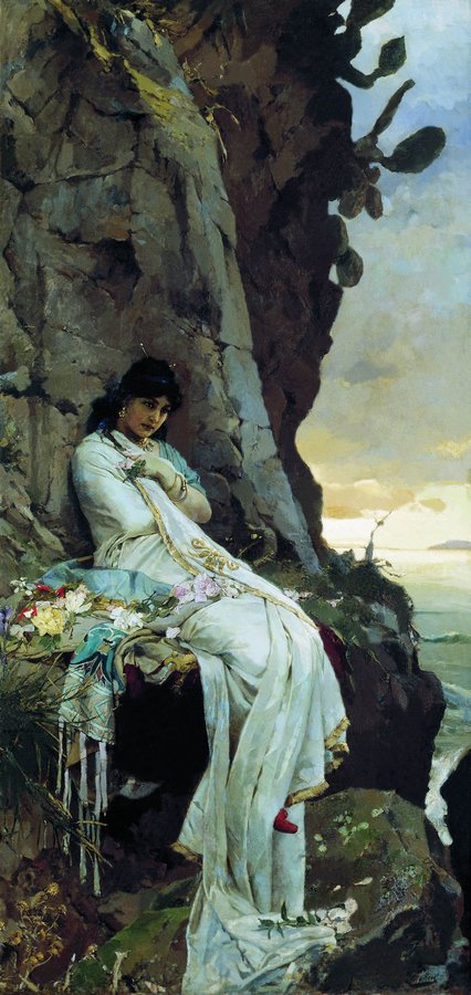 Julia in Exile, vintage artwork by Pavel Svedomsky, 12x8" (A4) Poster