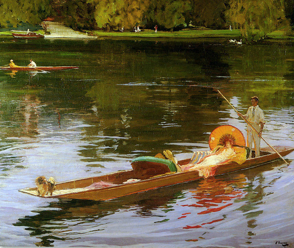 Boating on the Thames by Sir John Lavery, R.A.,A3(16x12")Poster