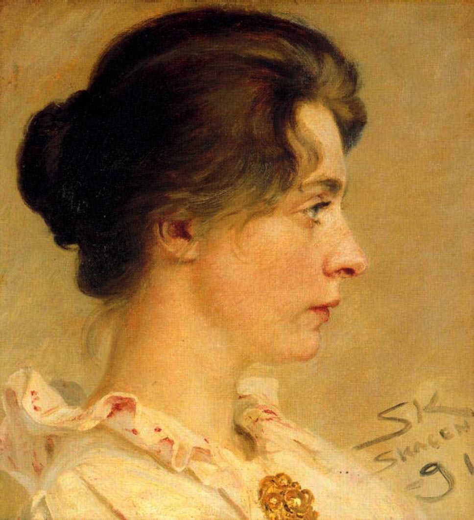 Marie in Profile, vintage artwork by Peder Severin Kroyer, 12x8" (A4) Poster