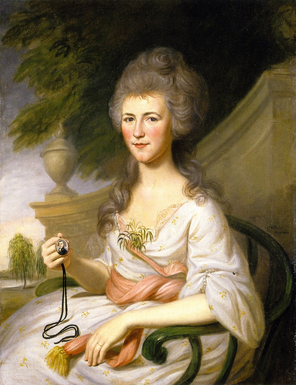 Mrs. John O'Donnell (Sarah Chew Elliott), vintage artwork by Charles Willson Peale, 12x8" (A4) Poster