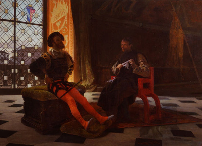 Borgia and Macchiavelli, vintage artwork by Federico Faruffini, 12x8" (A4) Poster