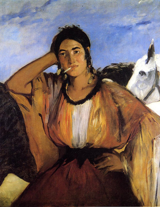 Gypsy with Cigarette, vintage artwork by Édouard Manet, 12x8" (A4) Poster