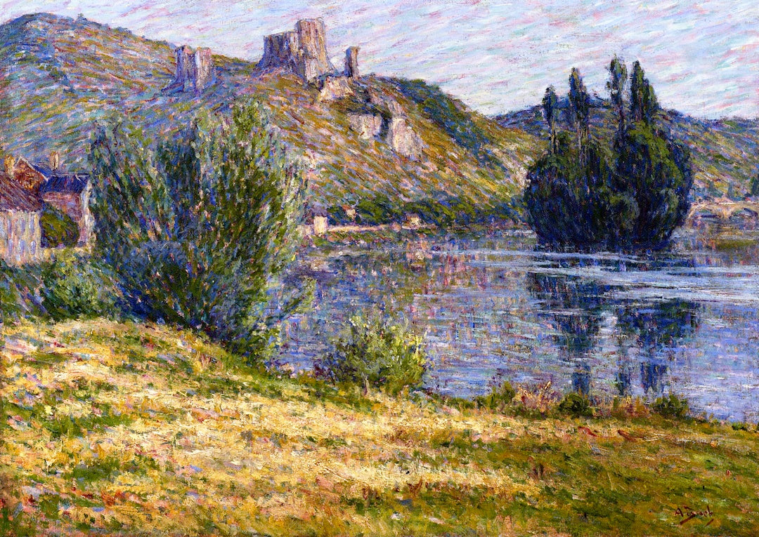 Ruins of Château Gaillard, Le Siene, vintage artwork by Anna Boch, 12x8" (A4) Poster