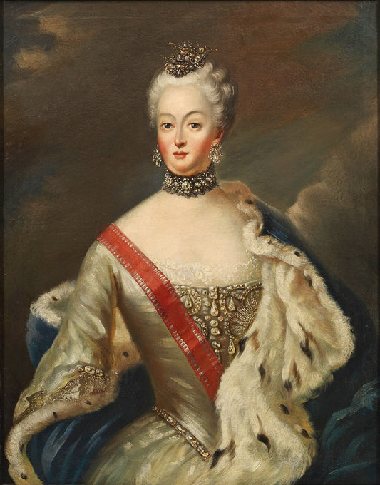 Bavarian princess, possibly Maria Josepha of Bavaria, vintage artwork by Georg Desmarees, 12x8" (A4) Poster