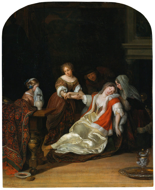 The Fainting Fit, vintage artwork by Eglon Hendrick van der Neer, 12x8" (A4) Poster
