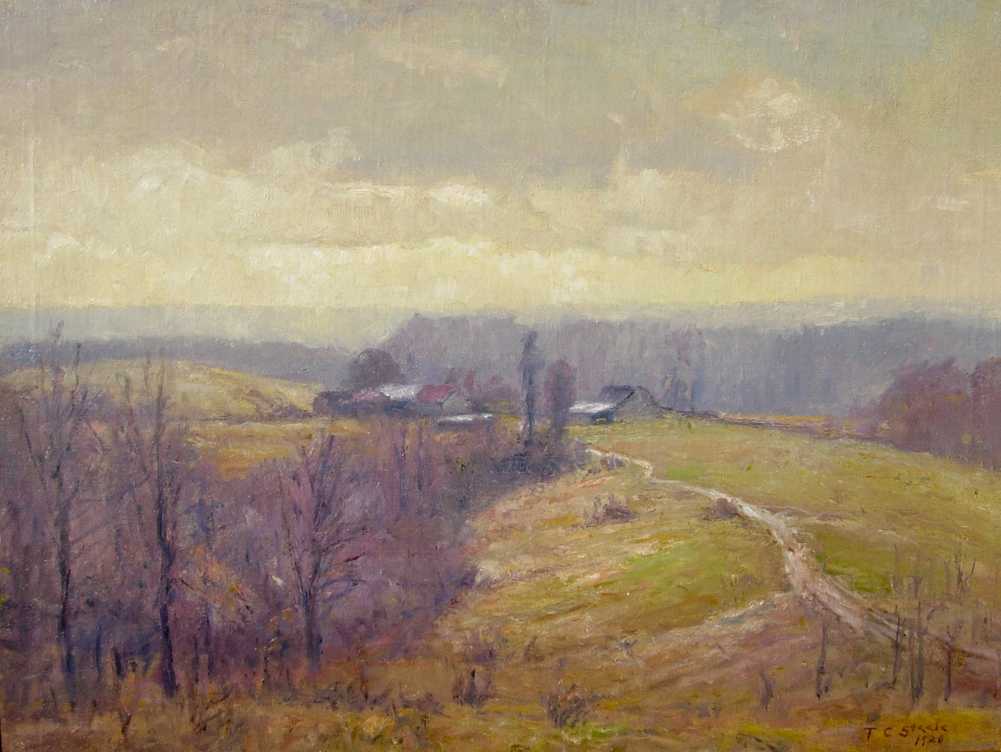 Early Spring and Steele Creek, vintage artwork by Theodore Clement Steele, 12x8" (A4) Poster