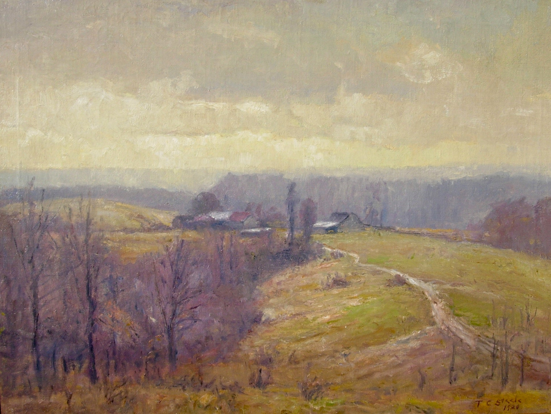 Early Spring and Steele Creek, vintage artwork by Theodore Clement Steele, 12x8" (A4) Poster