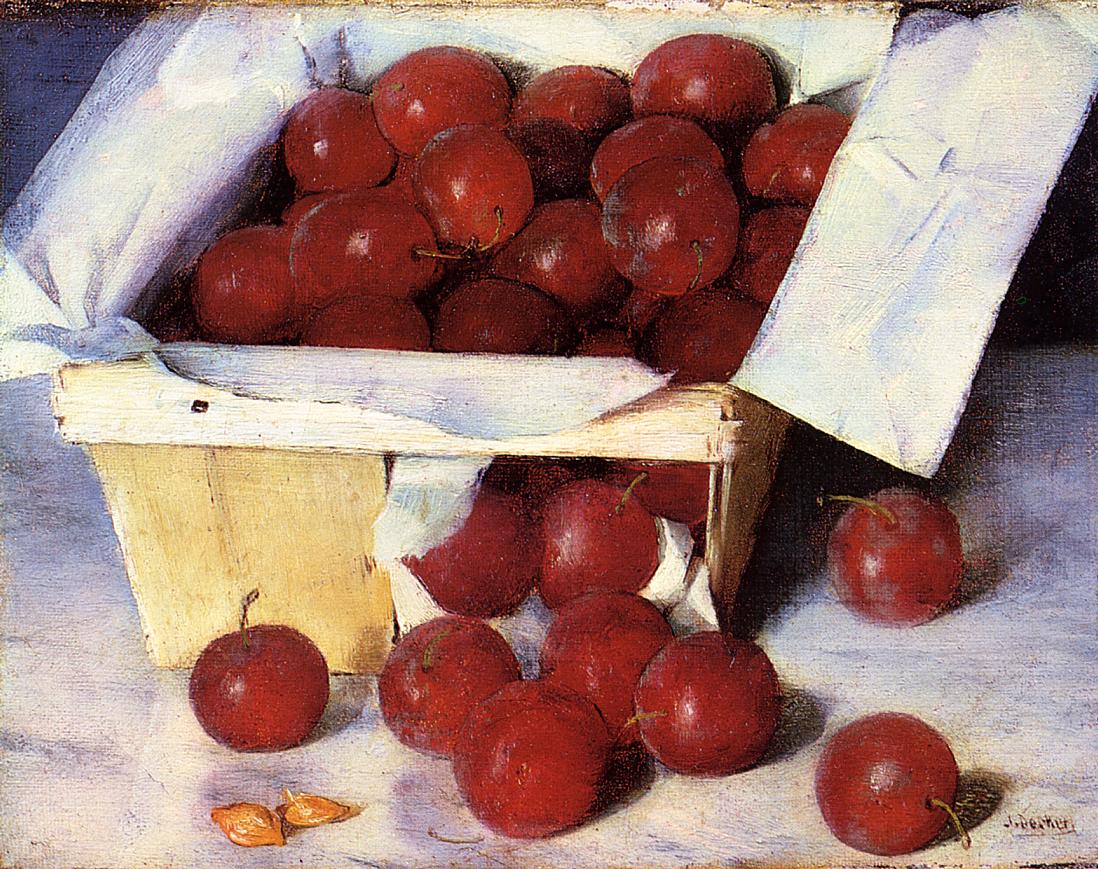 Plums in a Basket by Joseph Decker,A3(16x12")Poster