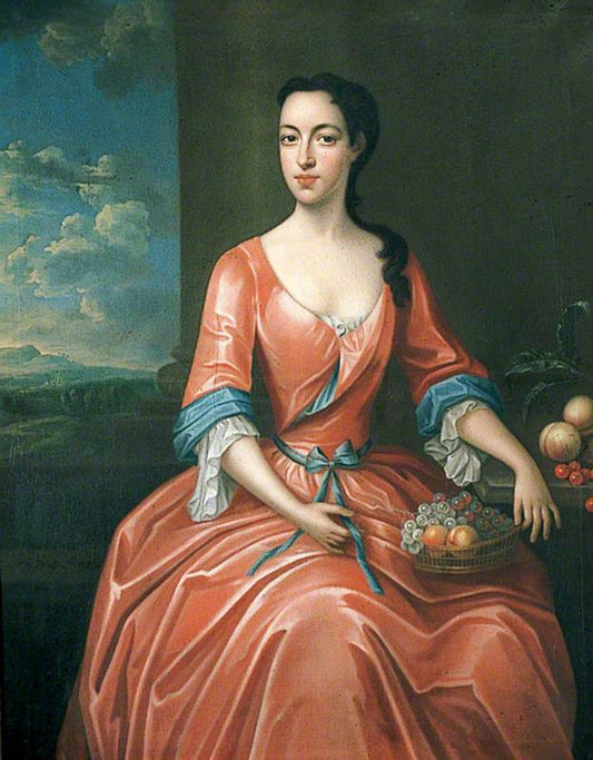 Portrait of Ann Costello, Daughter of John Costello, vintage artwork by Attributed to Charles Jervas, 12x8" (A4) Poster
