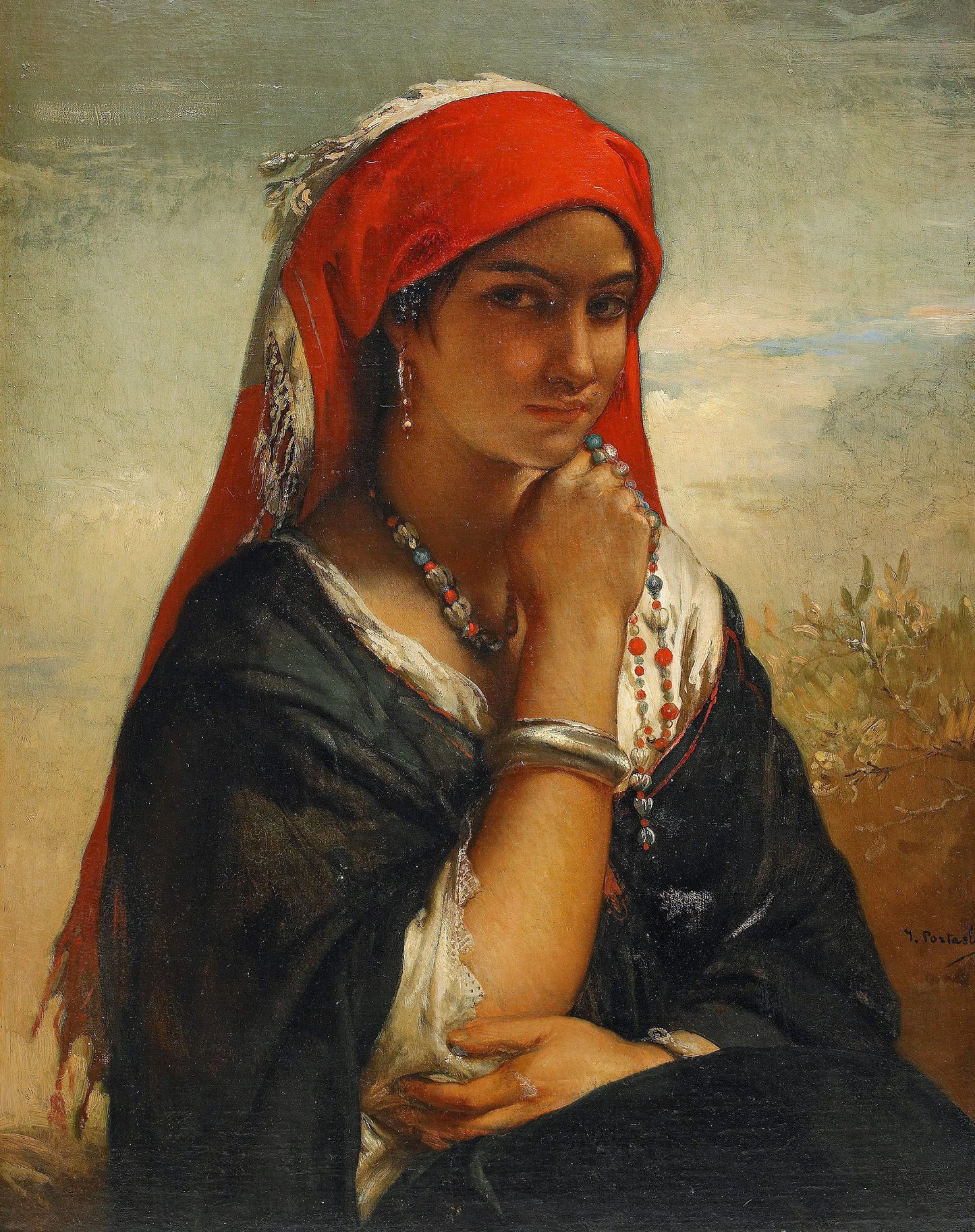 The Necklace, vintage artwork by Jean-François Portaels, A3 (16x12") Poster Print