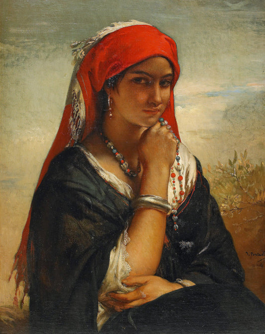 The Necklace, vintage artwork by Jean-François Portaels, A3 (16x12") Poster Print