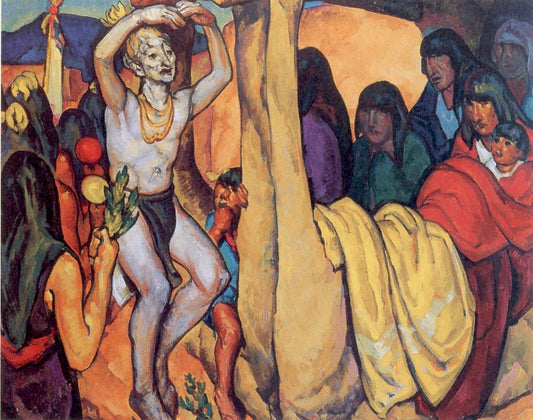 Koshare, San Felipe, vintage artwork by William Penhallow Henderson, 12x8" (A4) Poster
