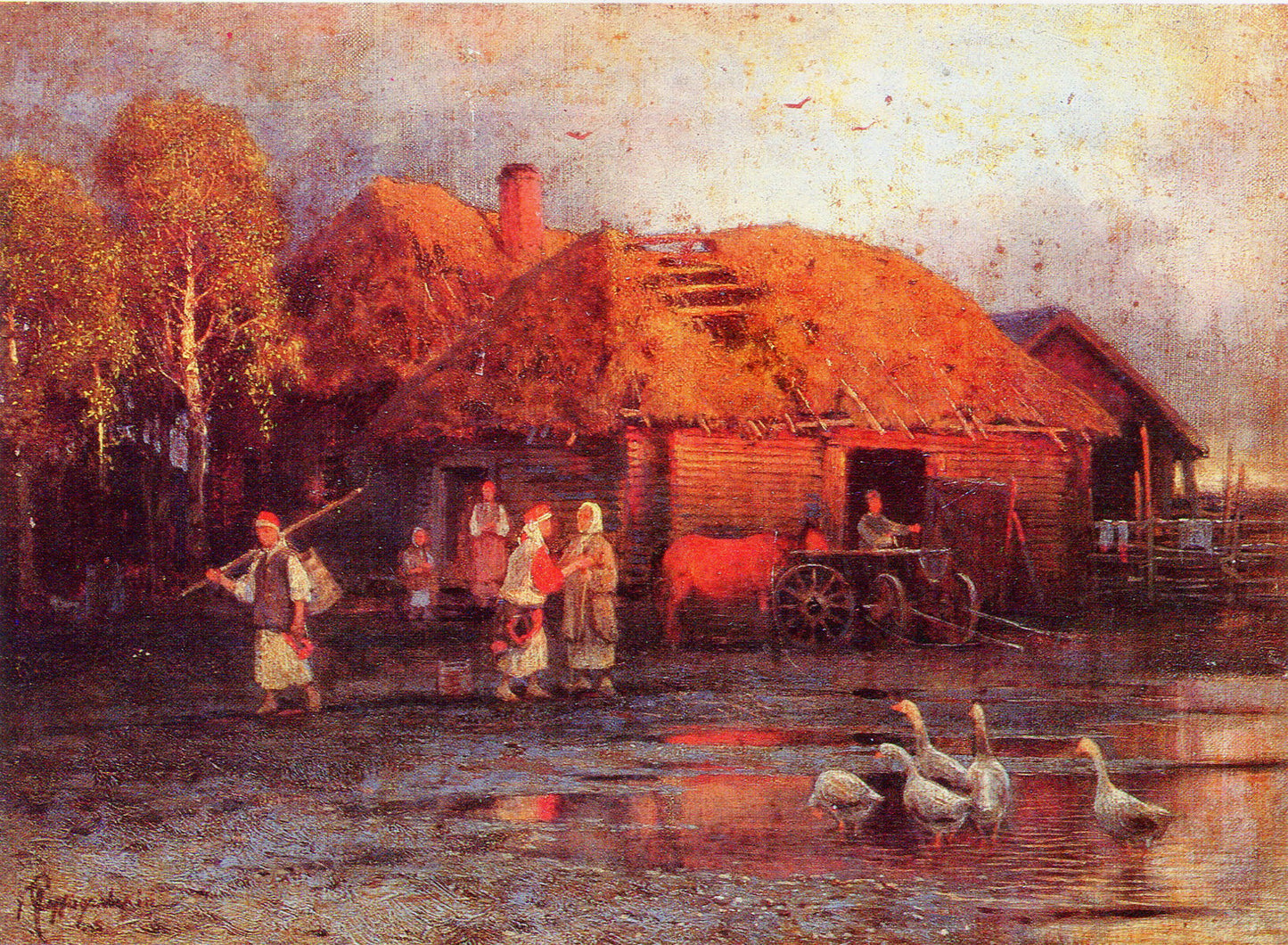 country Landscape, vintage artwork by Petr Sukhodolsky, 12x8" (A4) Poster
