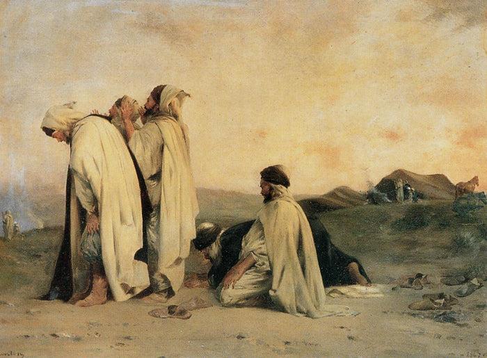 Arabes en prière (Arabs Praying), vintage artwork by Eugène Fromentin, A3 (16x12