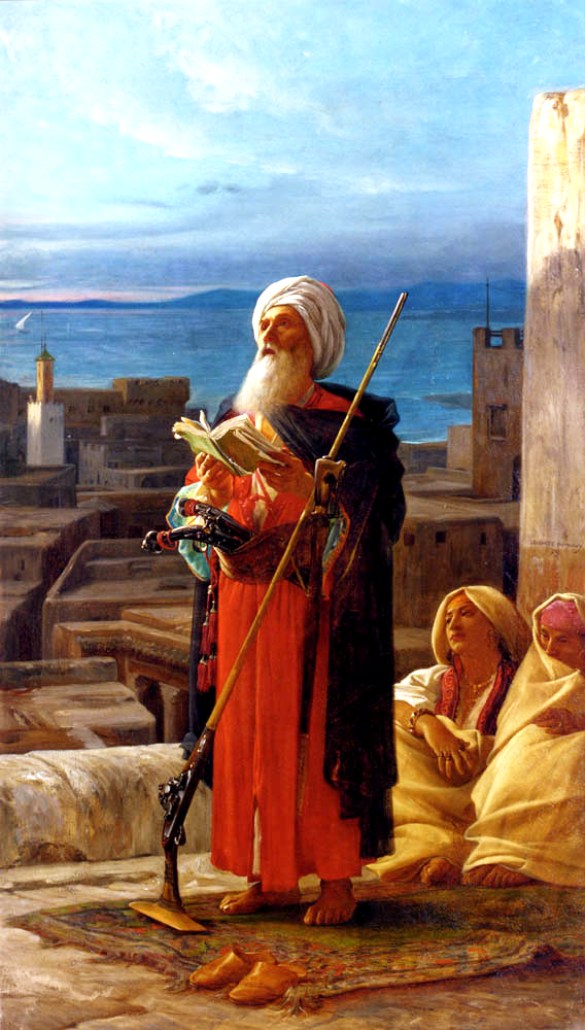 La Priere Du Soir A Tanger, vintage artwork by Jean-Jules-Antoine Lecomte du Nouÿ, 12x8" (A4) Poster
