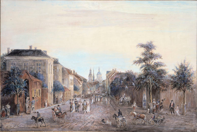 Drottninggatan, vintage artwork by Elias Martin, 12x8" (A4) Poster