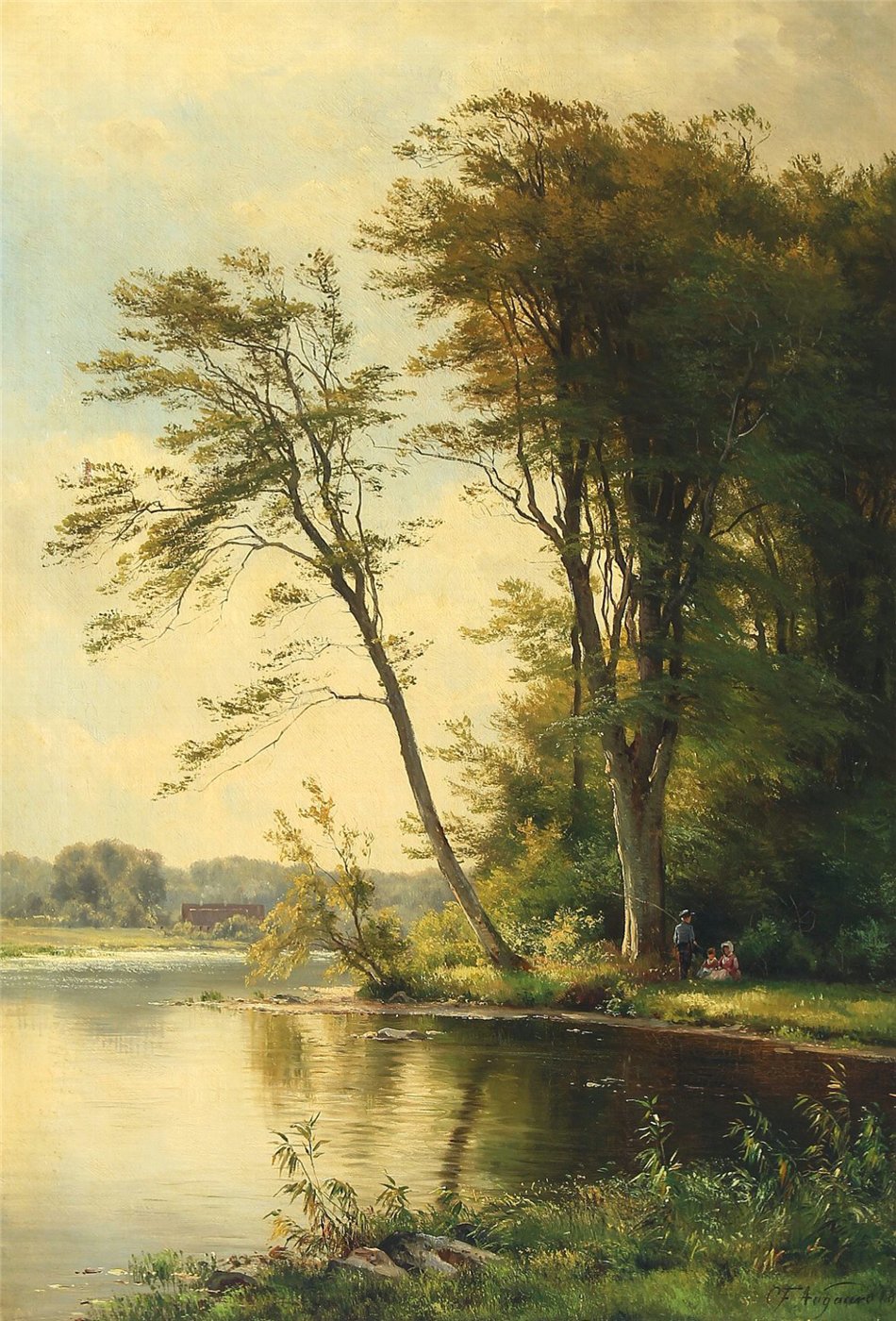 Children in the Edge of Woods, vintage artwork by Carl Frederik Aagaard, 12x8" (A4) Poster