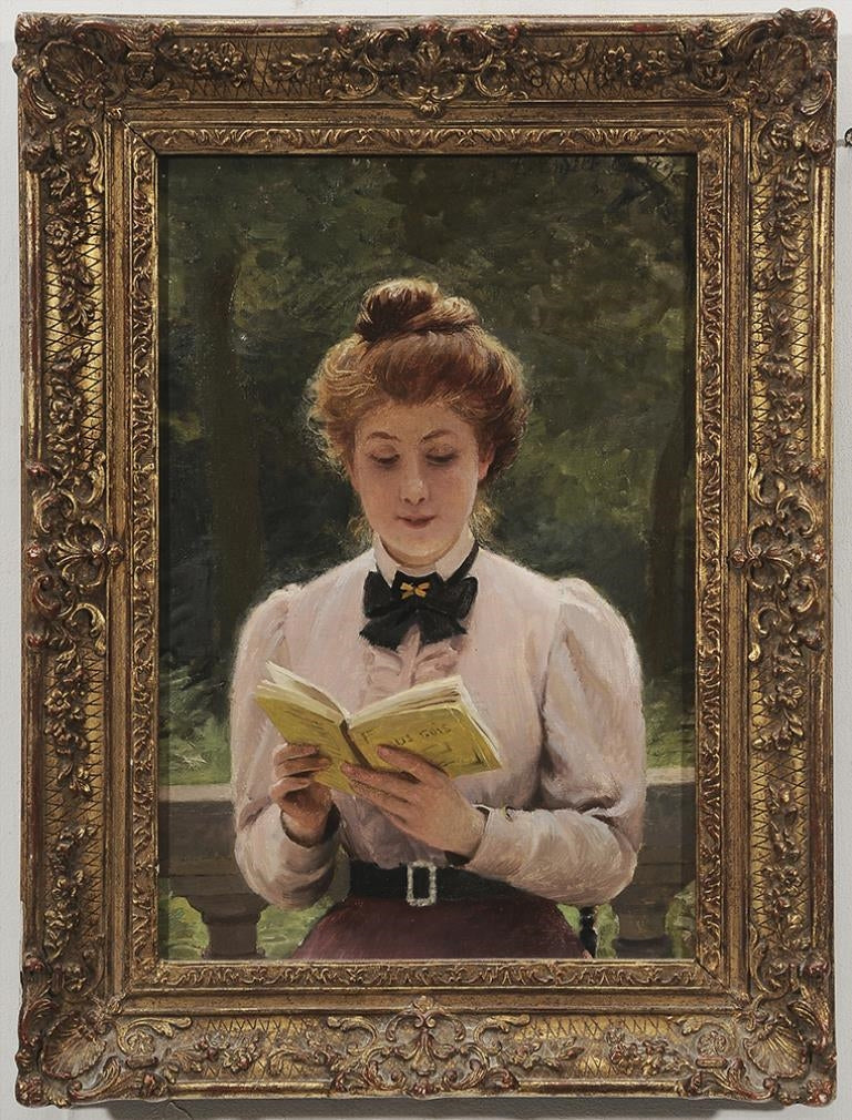 La lecture, vintage artwork by Louis-Emile Adan, 12x8" (A4) Poster