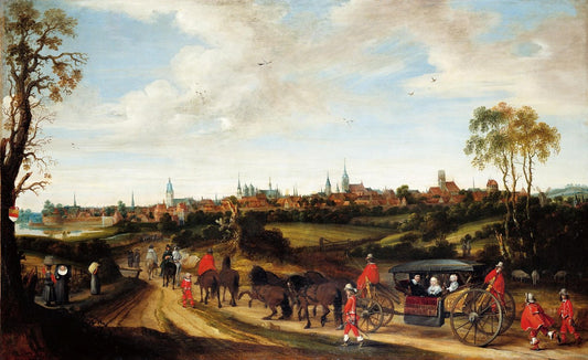 Arrival of Adriaen Pauw in Munster, vintage artwork by Gerard ter Borch, 12x8" (A4) Poster