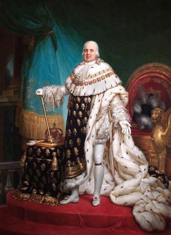 Louis XVIII, King of France, vintage artwork by François Gerard, 12x8" (A4) Poster