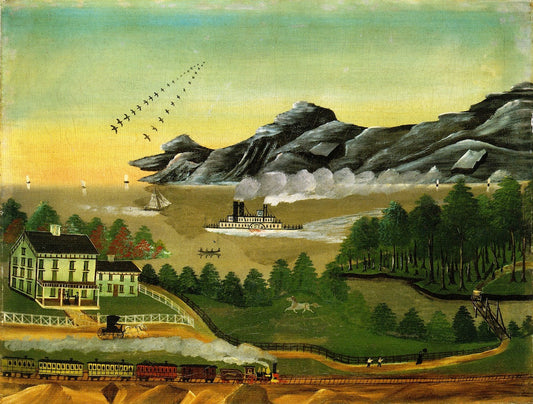 Geese in Flight, vintage artwork by Leila T. Bauman, A3 (16x12") Poster Print