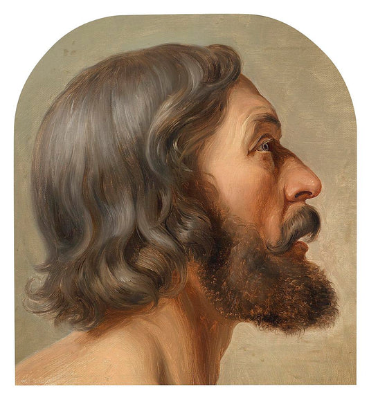 Head of Jesus, vintage artwork by Friedrich Wilhelm Schadow, 12x8" (A4) Poster