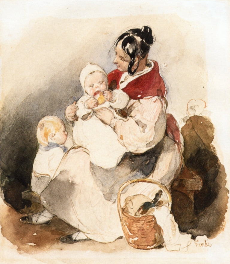 Mother's Pride, vintage artwork by Peter Fendi, A3 (16x12") Poster Print